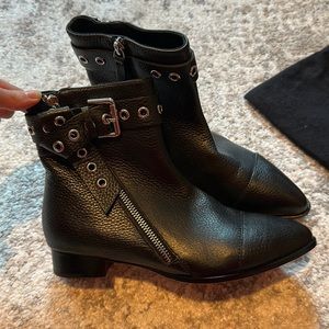 Leather boot with grommet and zipper detailing by Paige - BRAND NEW NEVER WORN!!